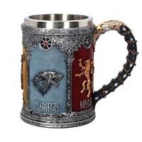 3d coffee beer mug dragon iron throne tankard stainless steel resin cups and mugs wine big capacity glass cup fathers day gift