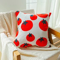 2022 fruit cushion cover decorative pillow case modern simple nordic pearl lemon cotton thread embroidery sofa chair coussin