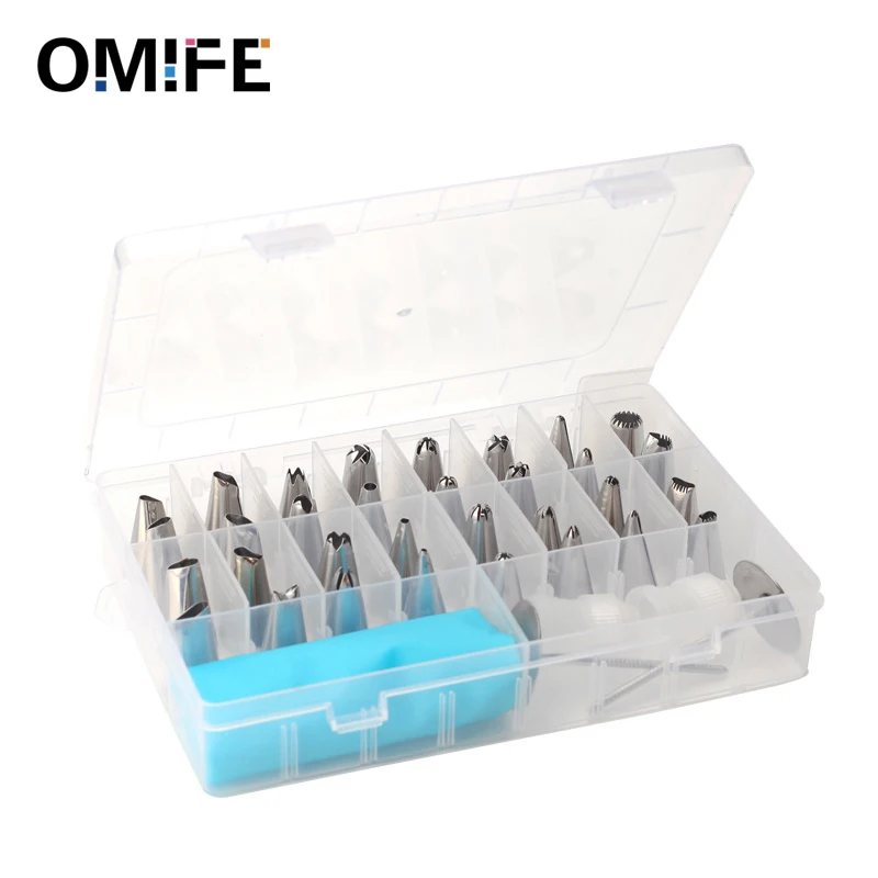 Omife 38 шт./компл. инструменты для украшения торта из нержавеющей стали Кондитерские насадки для глазури мешок трубопроводов насадки декоратор для десерта дизайн формы для торта
