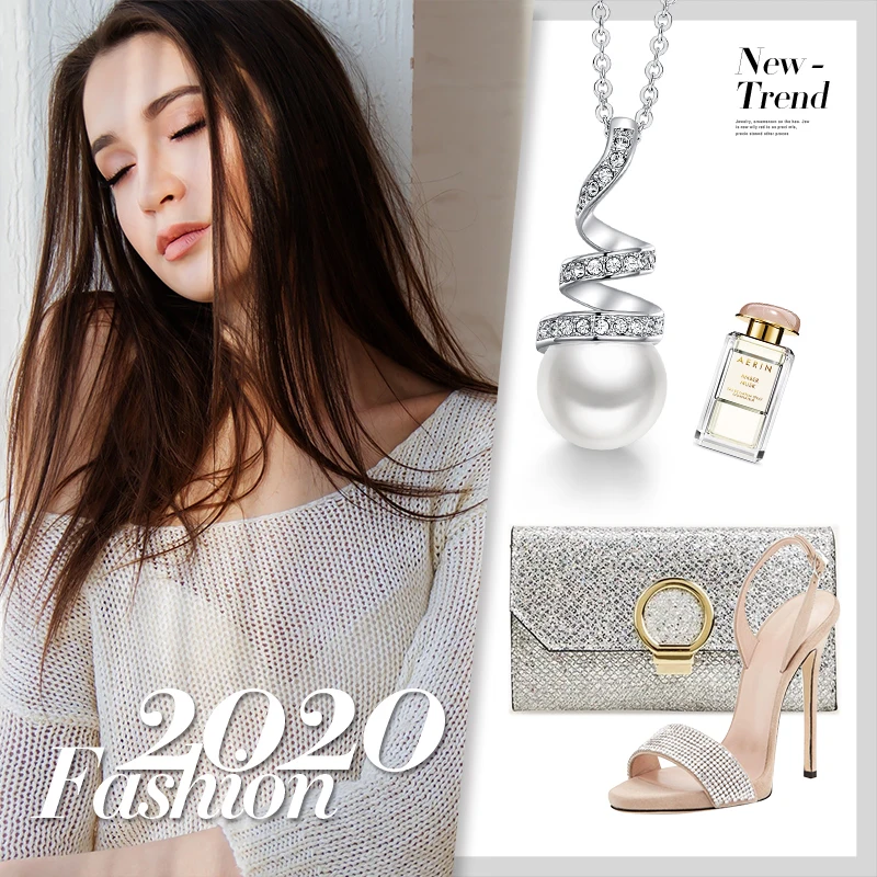 

Cdyle 100% 925 Sterling Silver Pearl Spiral Shaped Long Pendant Necklaces Elegant Wedding Jewelry Women Accessories Wholesale