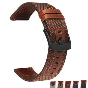 beafiry nylonleather watch band 20mm 22mm 24mm quick release watch straps watchbands sports for huawei samsung brown blue grey free global shipping