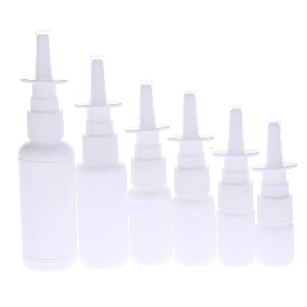 

1 pcs 10ml 30ml 50m white vacuum plastic Nasal spray bottles pump spray fog mist nose spray bottle for medical packaging