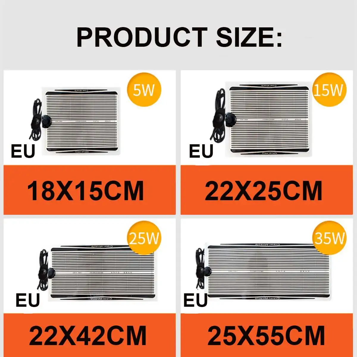 

5W/15W/25W/35W 220V Reptile Heating Mat Adjustable Temperature Controller Pet Warm Heat Pad for Tortoise Snakes Lizard Spider EU