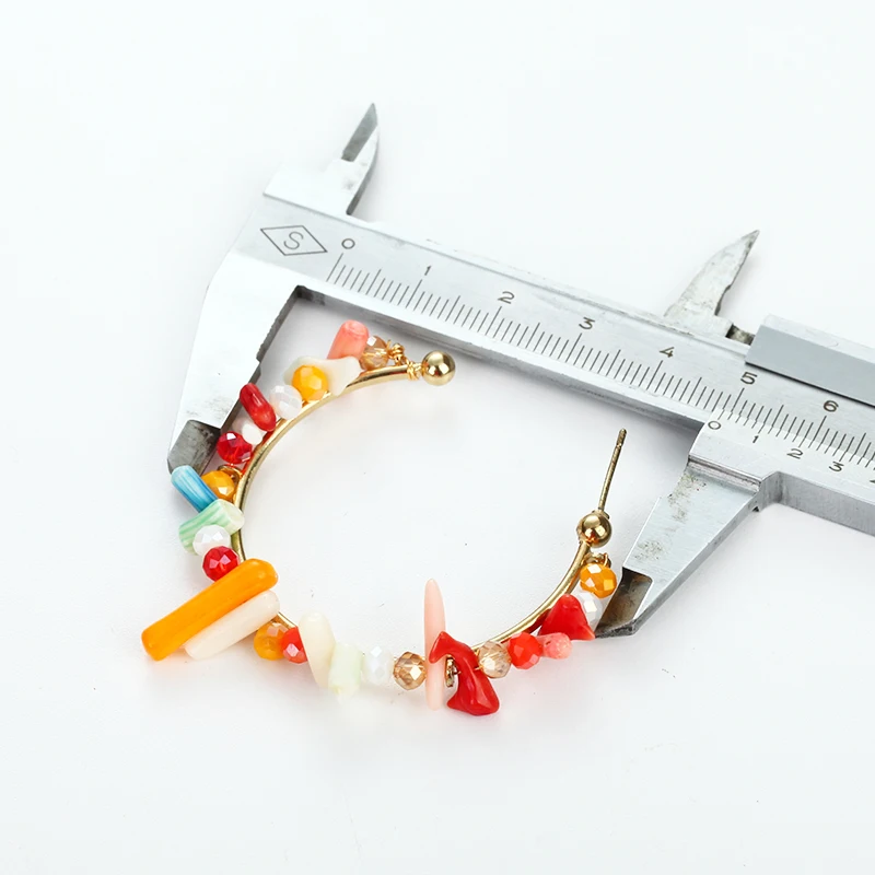 

Bohemian coral earrings drop for women big drop earrings natural stone beads beach holiday earrings jewelry summer fashion