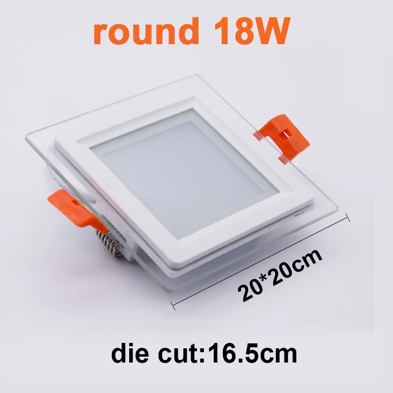 square 18W Современный Стекло светодиодный вниз светильник для Гостиная ультра тонкий Спальня светодиодный круглый потолочный светильник/квадратный 6 Вт/9 Вт/12/18 Вт точечного потолочный светильник s - Цвет корпуса: square 18W
