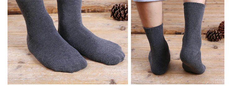 Autumn Winter Men's Warm Wool Socks Cotton Harajuku High Quality Black gray Casual Tube Men Dress Socks for men gift 5Pair