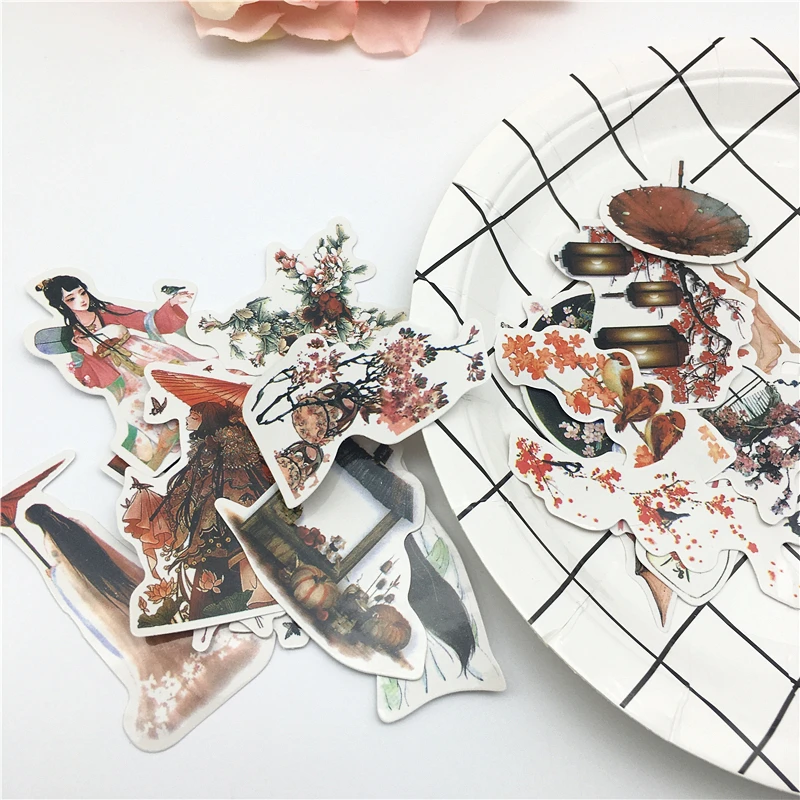 19 шт. древней китайской девушки Стикеры дневник этикетка (ы)/уп декоративные