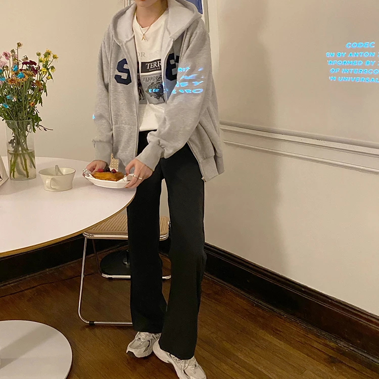 

S-L 2020 Casual Straight Pants Women High Waist Pant Office Lady soild color loose Long Trousers womens (F4074)