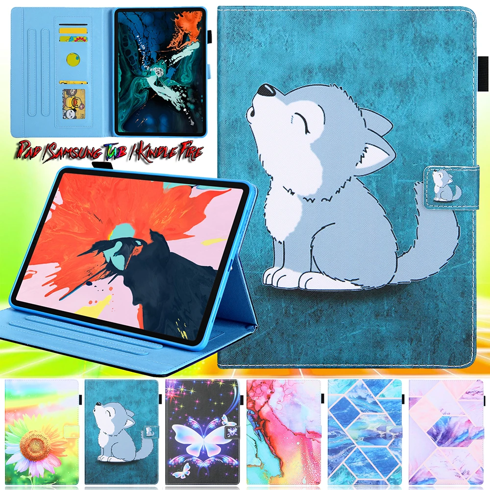Кожаный складной чехол-подставка с отделениями для карт для iPad Mini 1/2/3/4/5 iPad Air/Air 2/Air 3/Air 4 iPad 9,7/10,2 iPad Pro 11