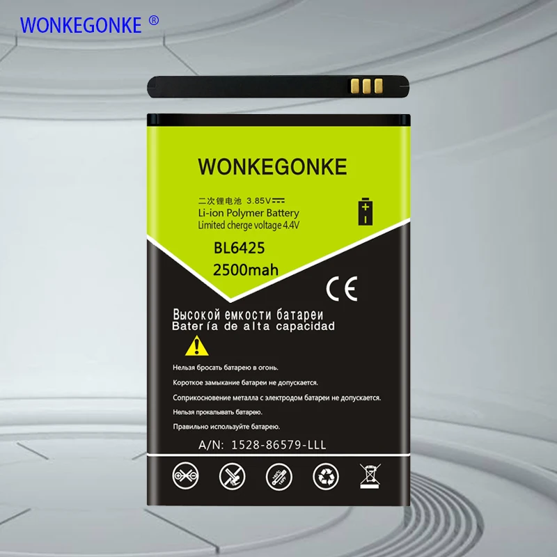 Аккумулятор WONKEGONKE BL6425 BL 6425 для fly FS454 Nimbus 8 мобильный телефон | Мобильные телефоны и