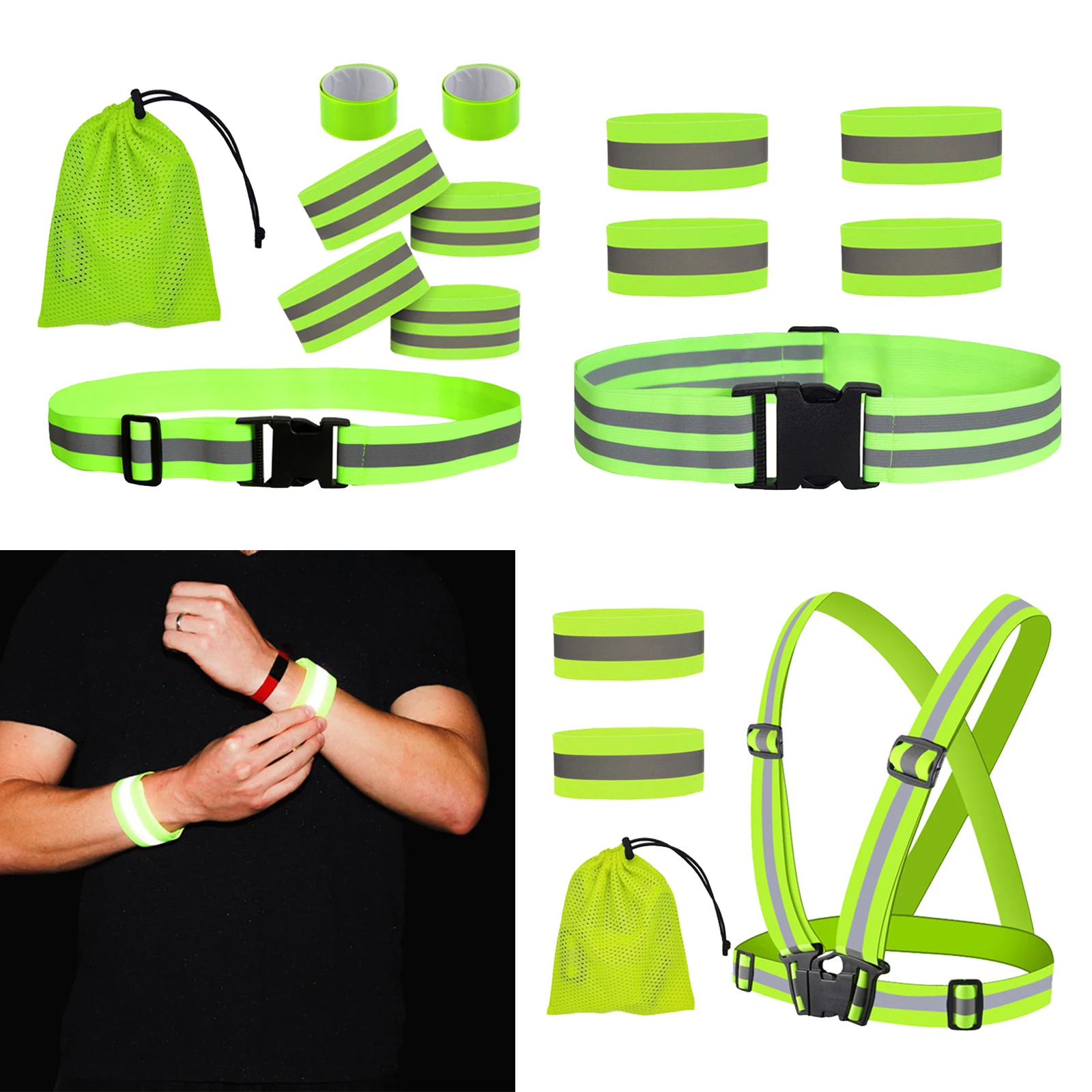 

Reflective Vest Night Adults Kids Reflective Bands Cycling Reflector