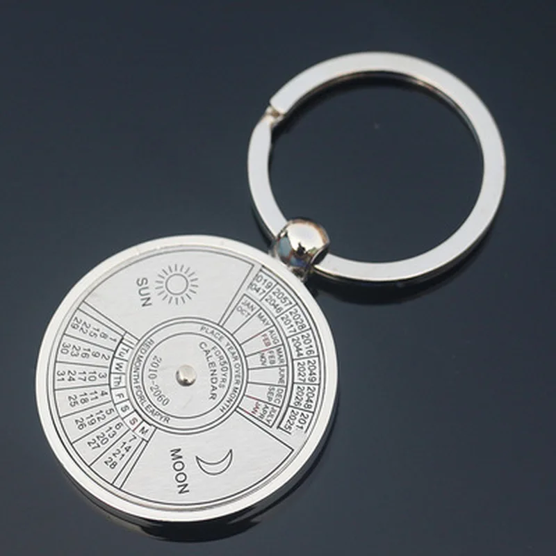 Мини вечный брелок Календарь уникальный металлический для ключей с изображением