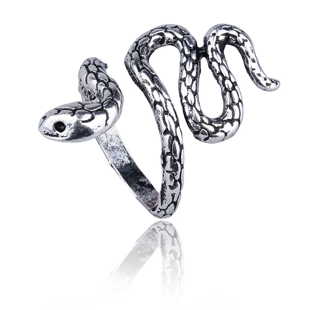 

Gothic Men's Punk Finger-Ring Snake Adjustable Carve Ring Jewelry Accessories Chinese Zodiac Gift
