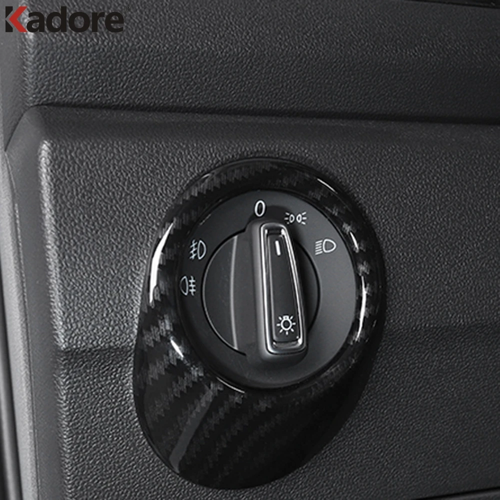 Накладка переключателя для фар Volkswagen T Roc TROC 2017 2018 2019 из углеродного волокна