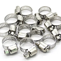 10pcs adjustable 10 to 16mm stainless steel adjustable drive hose clamp fuel line worm size clip hoop hose clamp silver hot sale