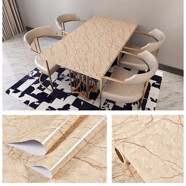 

Jadestone Series PVC Self-adhesive Wall Stickers Contact Paper Bathroom & Kithchen Equipment Living Room Background Wall Films