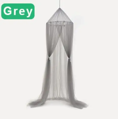 Grey Однодверная детская москитная сетка, полиэфирная сетка для девочек, украшение для комнаты, балдахин, висящая купольная кровать, сетки, принцесса, кровать, детский балдахин для детской кроватки - Цвет: Grey