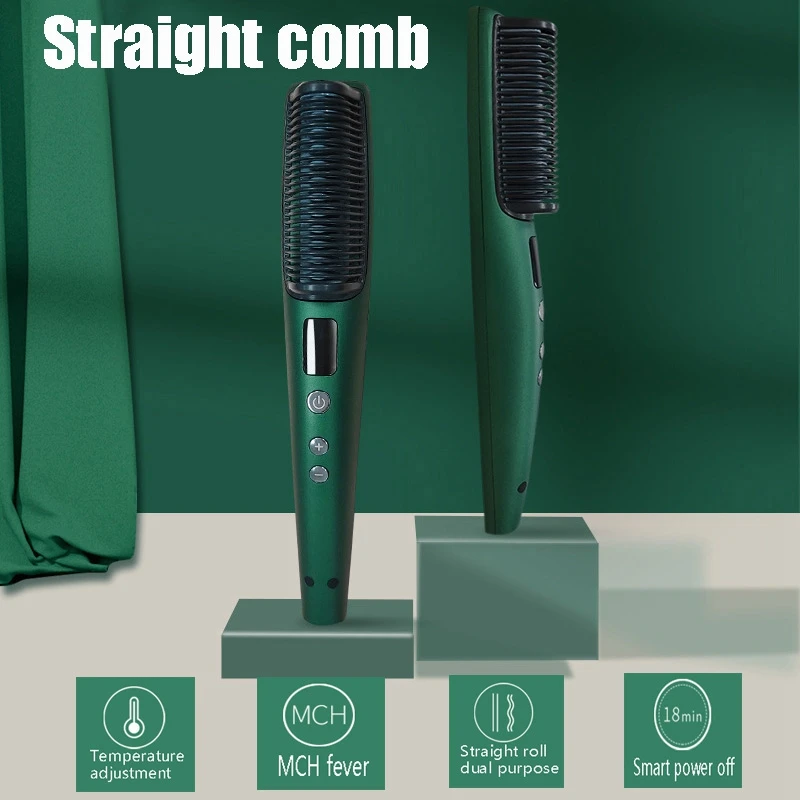 

MCH Ceramic Heating Hair Straightening Brush Auto-Off Hair Straightening Comb EU Plug