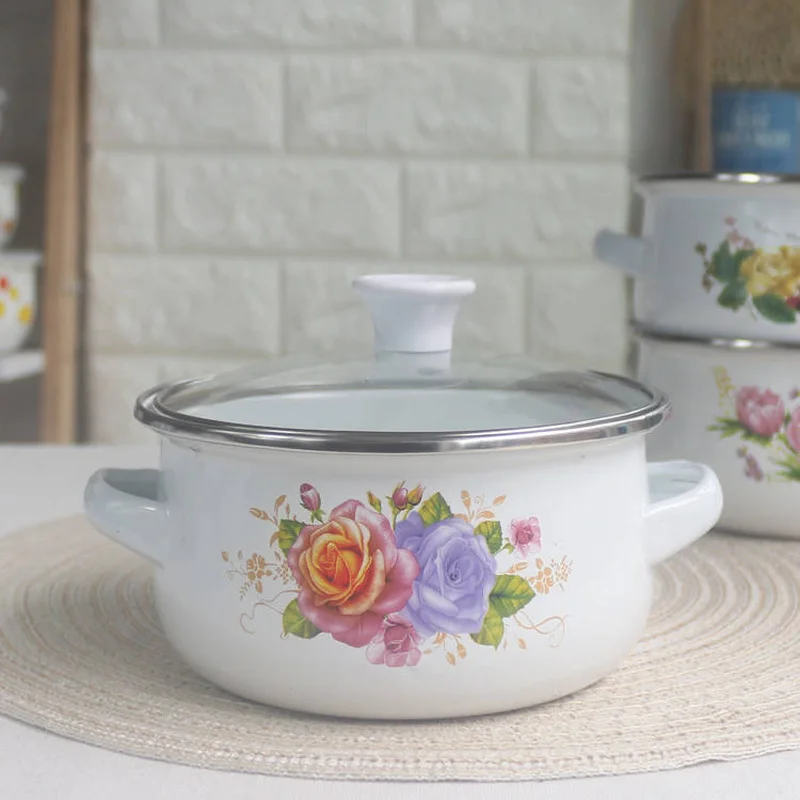 Суповая кастрюля эмалированная маленькая стандартная миска для лапши быстрого