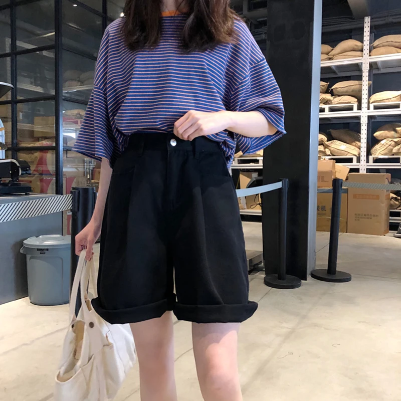 Женские шорты Vangull однотонные с широкими штанинами модная одежда Harajuku женские