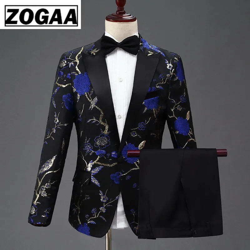 ZOGAA Новый дизайн Мужская Стильная Вышивка Королевский синий зеленый красный