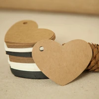 50pcslot heart shaped paper tags white brown kraft paper tags gift bag shoes price label handmade thank you cards diy supplies