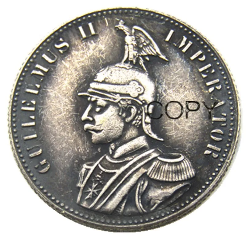1897 г. Германия Восточная Африка 1/2 император Rupie Coin Guilelmus II Посеребренная