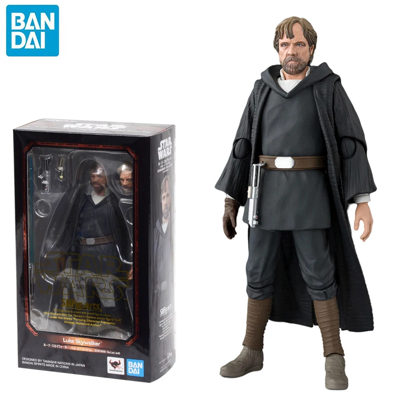 

Original Bandai Star Wars Figures SHF Luke Skywalker The Last Jedi 15cm PVC Anime Decration Action Collection Model Kids Toys