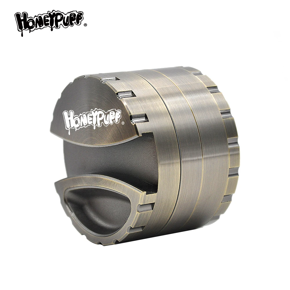

HONEYPUFF Heavy Zinc Alloy Grinder Dia.80MM 4 Layers Tobacco Grinder Crusher Herb/Spice Grinder With Paper holder Storage