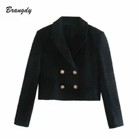 womens blazers suits black jackets set office ladies workwear outfit crop tops coats long sleeves double breasted spring