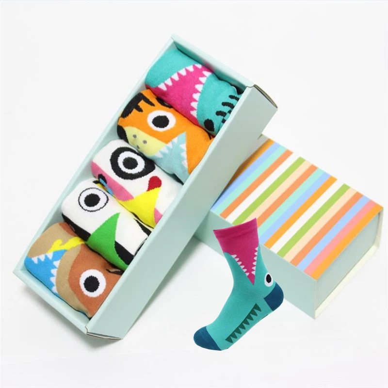 

Носки женские Мультяшные, 5 пар, в подарочной коробке