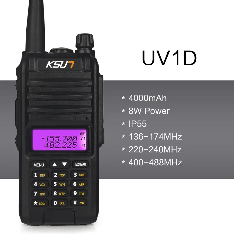 KS-UV1D KSUN KS-XKB портативная рация 6 Вт Высокая мощность Двухдиапазонный портативный двухсторонний радиопередатчик HF трансивер любительский удобный - Цвет: KS-UV1D