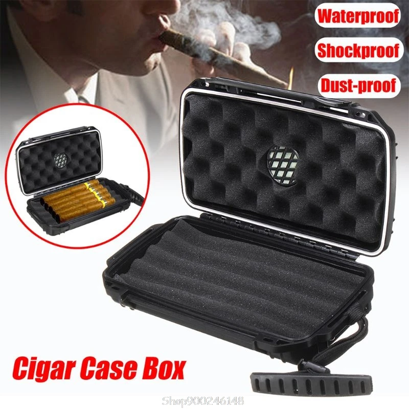 

Cigar Plastic Travel Humidor Case - Waterproof, Dustproof, Shockproof Premium Plastic Hard Shell Case - Built in Foam Hu O20 20