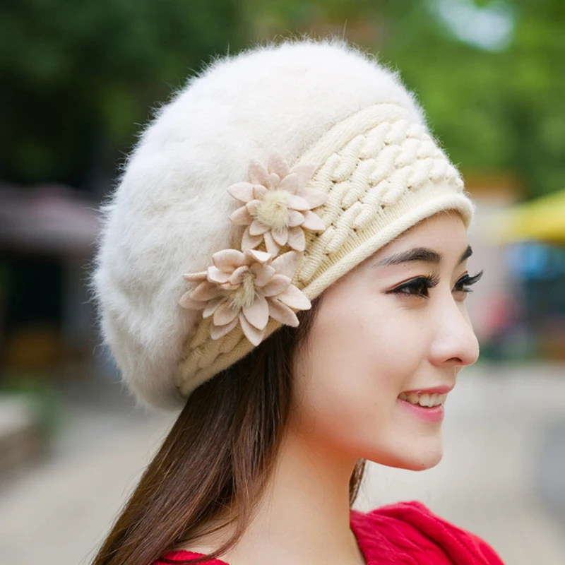 Новое поступление элегантные женские вязаные шапки Ymsaid шапка из кроличьего меха
