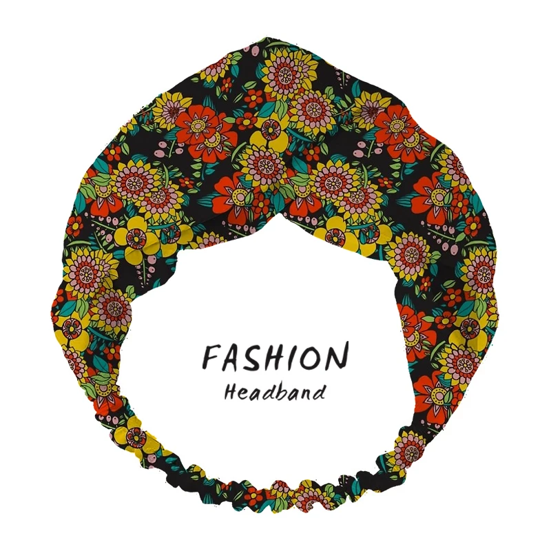 

2020 Women Bandanas Hair Accessories Headbands Retro bouquet Print Turban HairBands Head Wrap Women Hair Bands Scrunchies