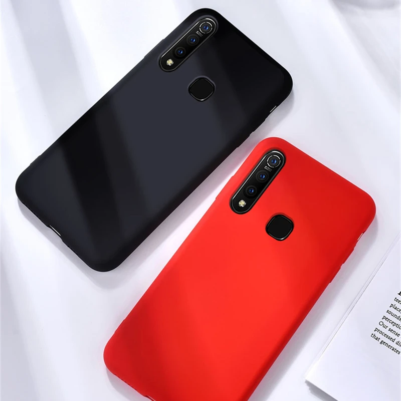 Чехол HATOLY для кожи Vivo Y17 жидкий силиконовый чехол s тонкий мягкий ТПУ покрытие из
