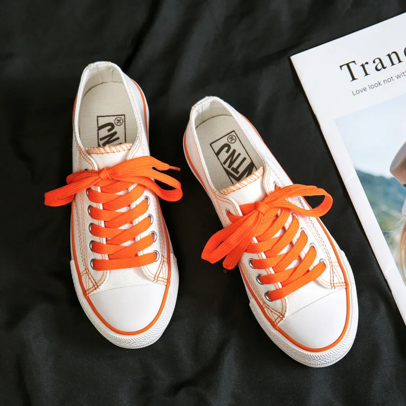 

2021 Shoes Female Spring and Summer New Low Help Korean Version Canvas Shoes Casual Popular Logo Students Board Shoes