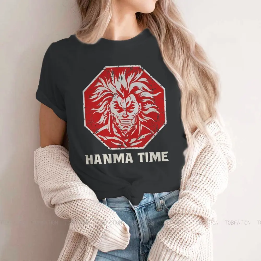 

Badass Essential Women's TShirt Grappler Baki Hanma Yujiro Dou Manga Girls Basic Tees O-neck Female T Shirt 4XL Funny Gift