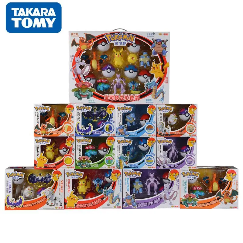

Original Pokemon Toy Set Pocket Monster Pikachu Action Figure Anime Model Deformation Dolls Toys Child Christmas Gifts аниме
