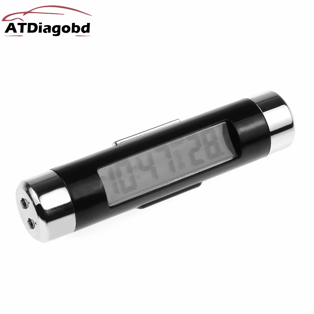 Автомобильный ЖК-дисплей 2 в 1 цифровой термометр с клипсой часы календарь