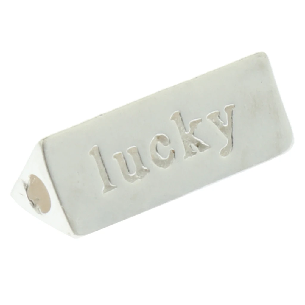 

Серебряные треугольные бусины с надписью на удачу для изготовления ювелирных изделий, браслетов, ожерелий, брелоков и детских украшений