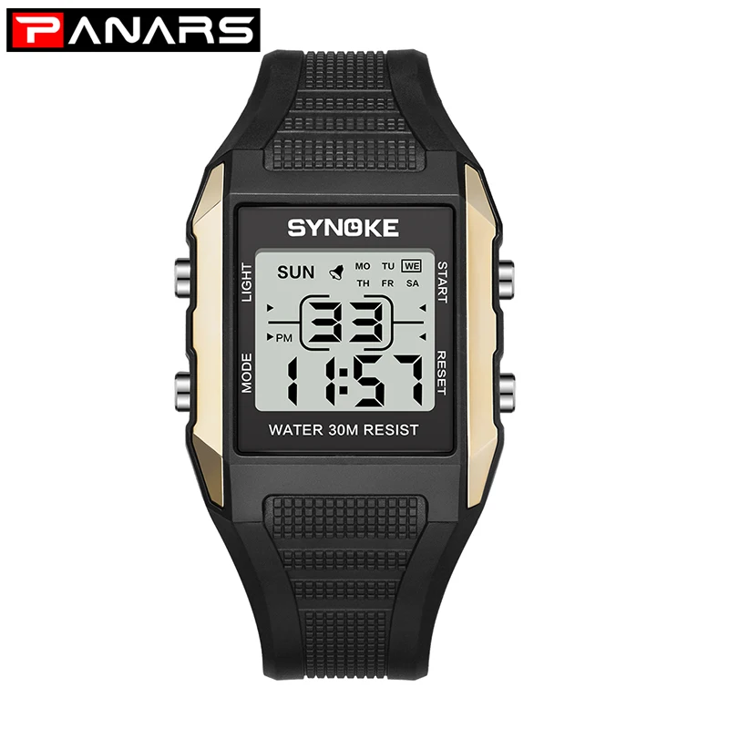 Разноцветные светящиеся детские часы PANARS спортивные светодиодные цифровые