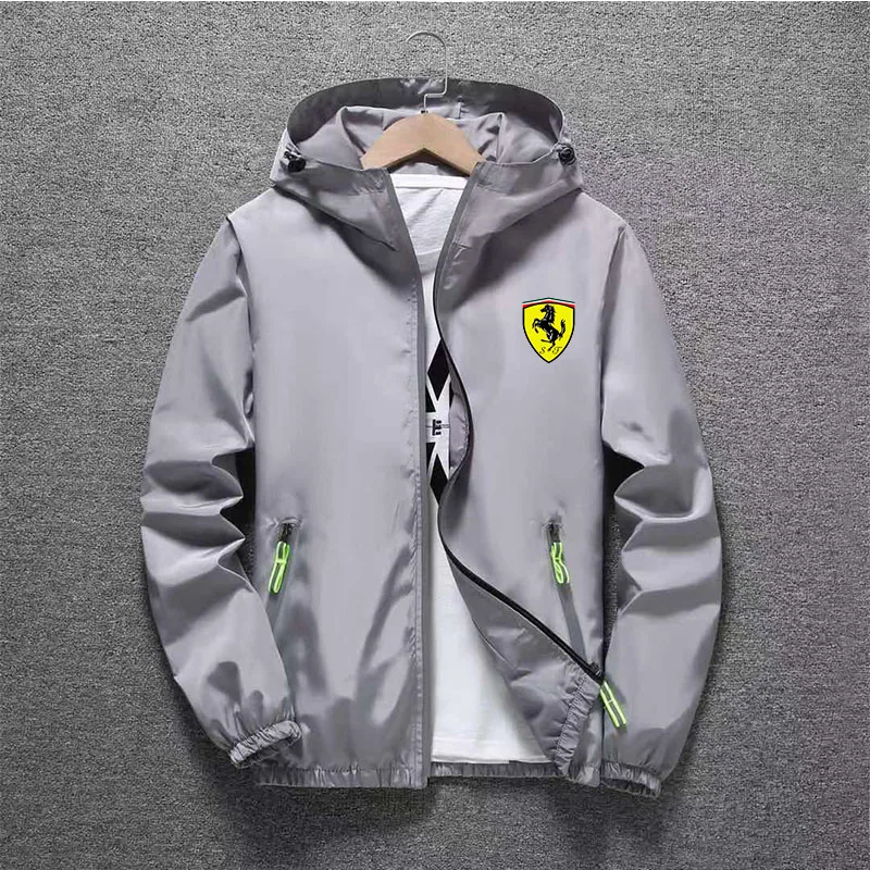 

2021 Spring and summer new jacket jacket men's trendy brand windbreaker hoodie zipper thin jacket men's casual jacket 7XL