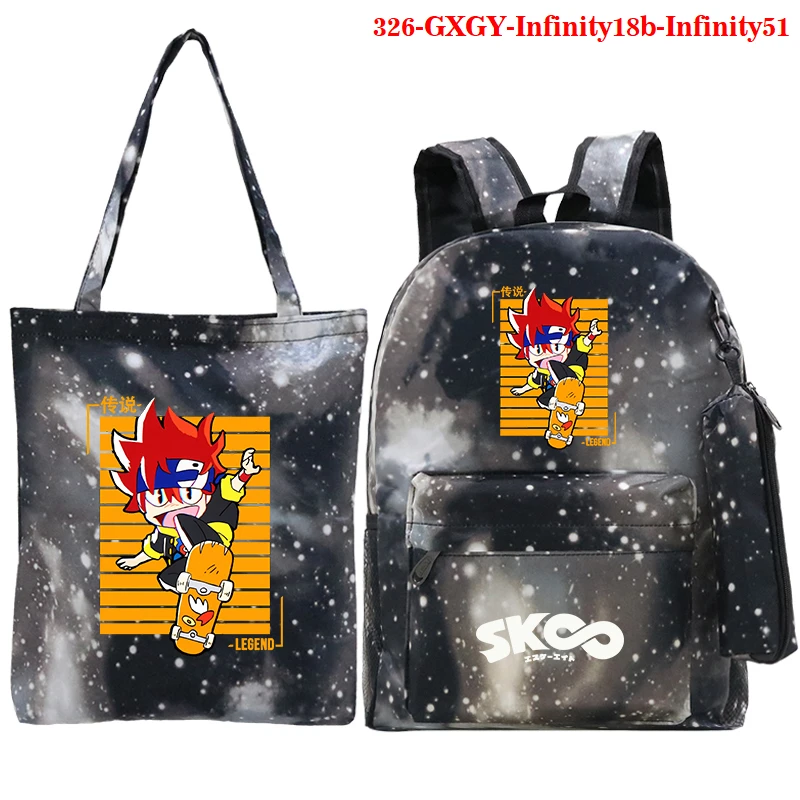 

3Pcs/Sets SK8 The Infinity Boys Girls Backpack Cartoon Cute Teenager Cosplay Canvas Travel Bags School Bags Anime Shoulder Bags