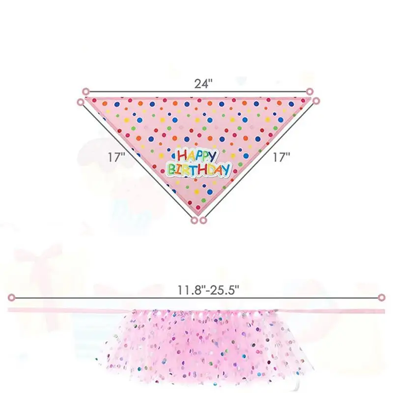 

Pet Birthday Decoration Set Dog Scarf Bandana Cotton Dot Shaped Puppy Skirt Cat Dog Accessories Beauty Products