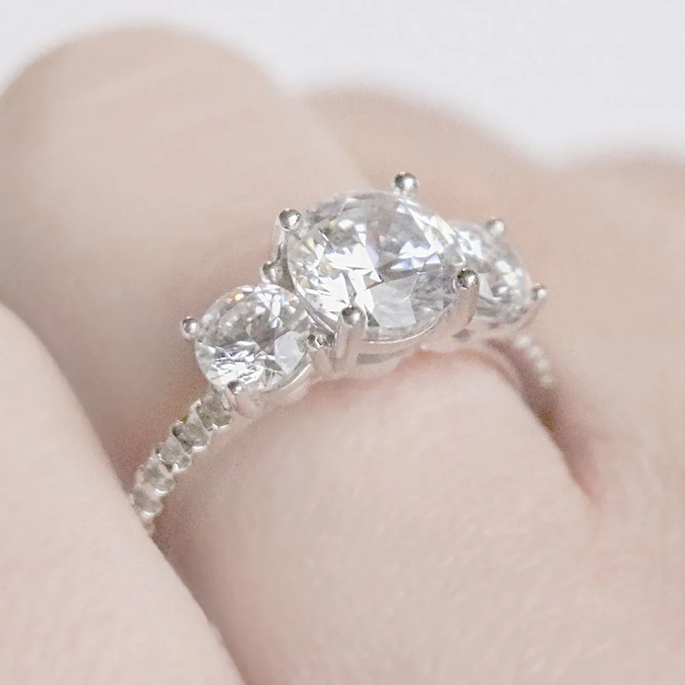 Обручальное кольцо с муассанитом для женщин ювелирное изделие под розовое