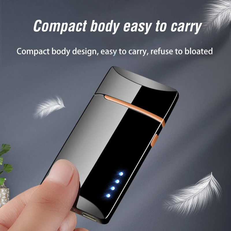 Двойная дуга USB электрическая зажигалка для сигарет ветрозащитный светодиодный плазменный турбо зажигалки перезаряжаемые электронные зажигалки гаджеты для мужчин