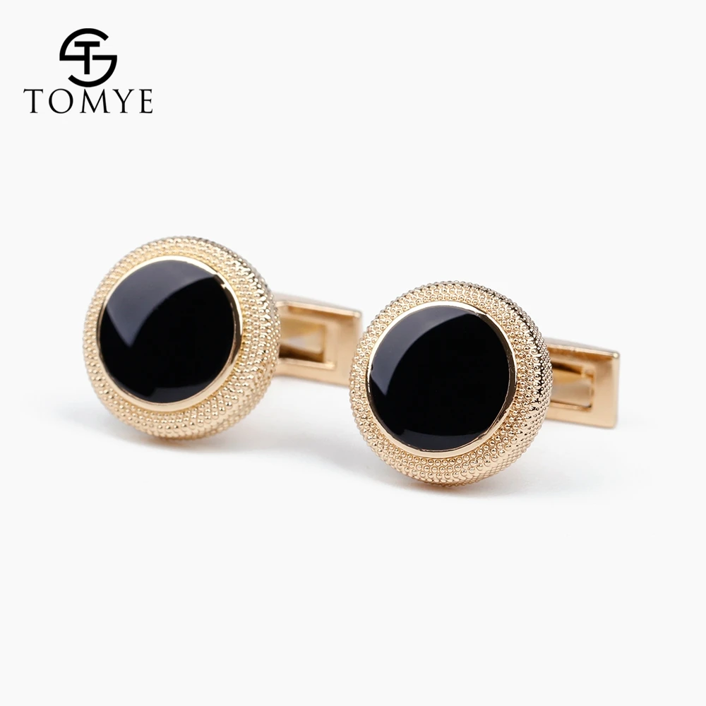 

TOMYE High end simple silver gold crystal luxury cufflinks men XK19S055