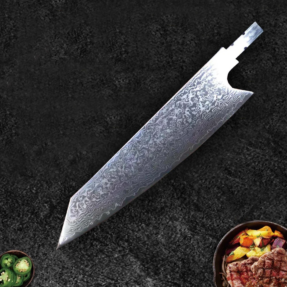 

Острый DIY нож шеф-повара пустой vg10 Дамасская сталь Материал лезвия полу-готовая заготовка японский нож кухонный для приготовления пищи в ol