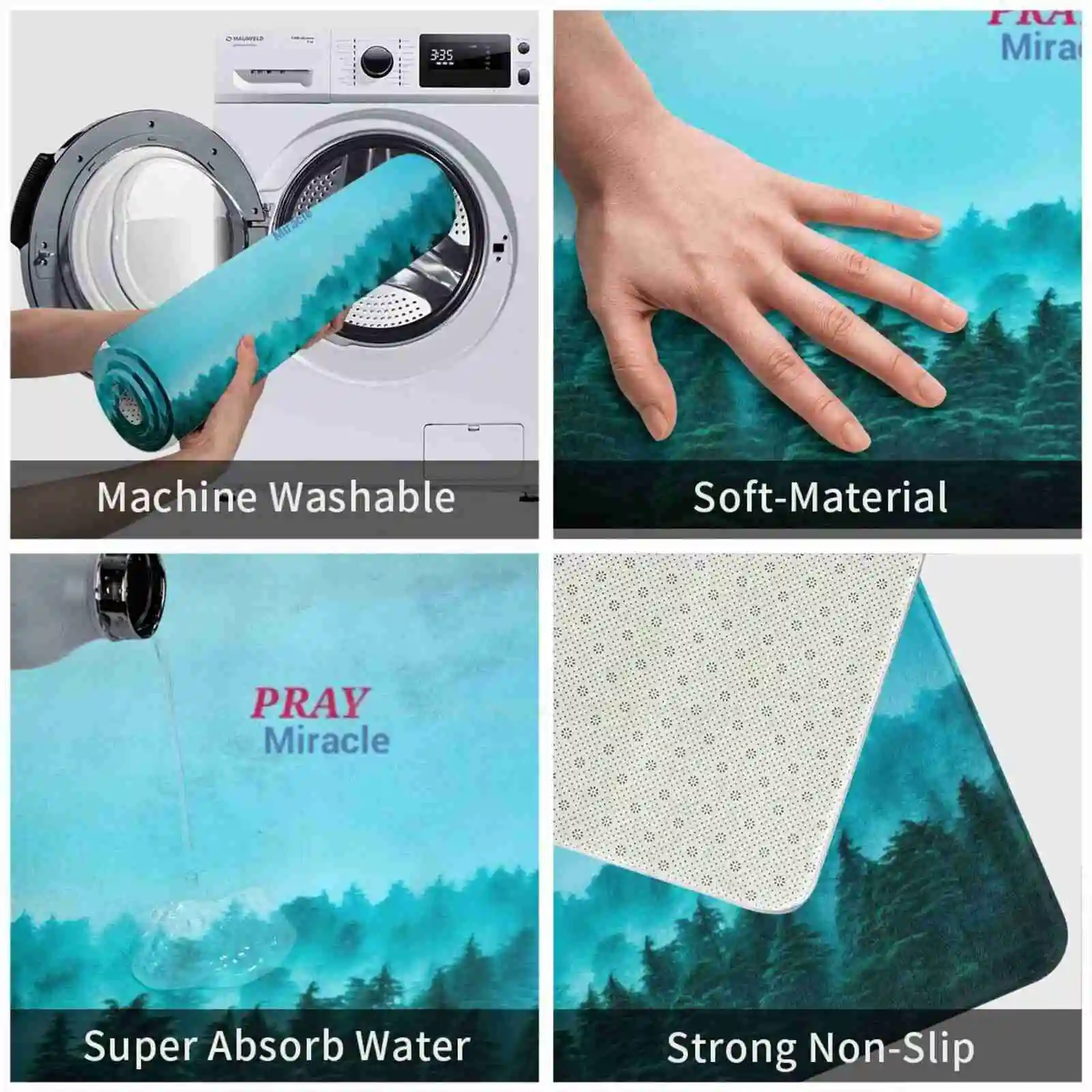 3D Мягкий Нескользящий Коврик Молитвенное чудо для меня коврик ног | Дом и сад